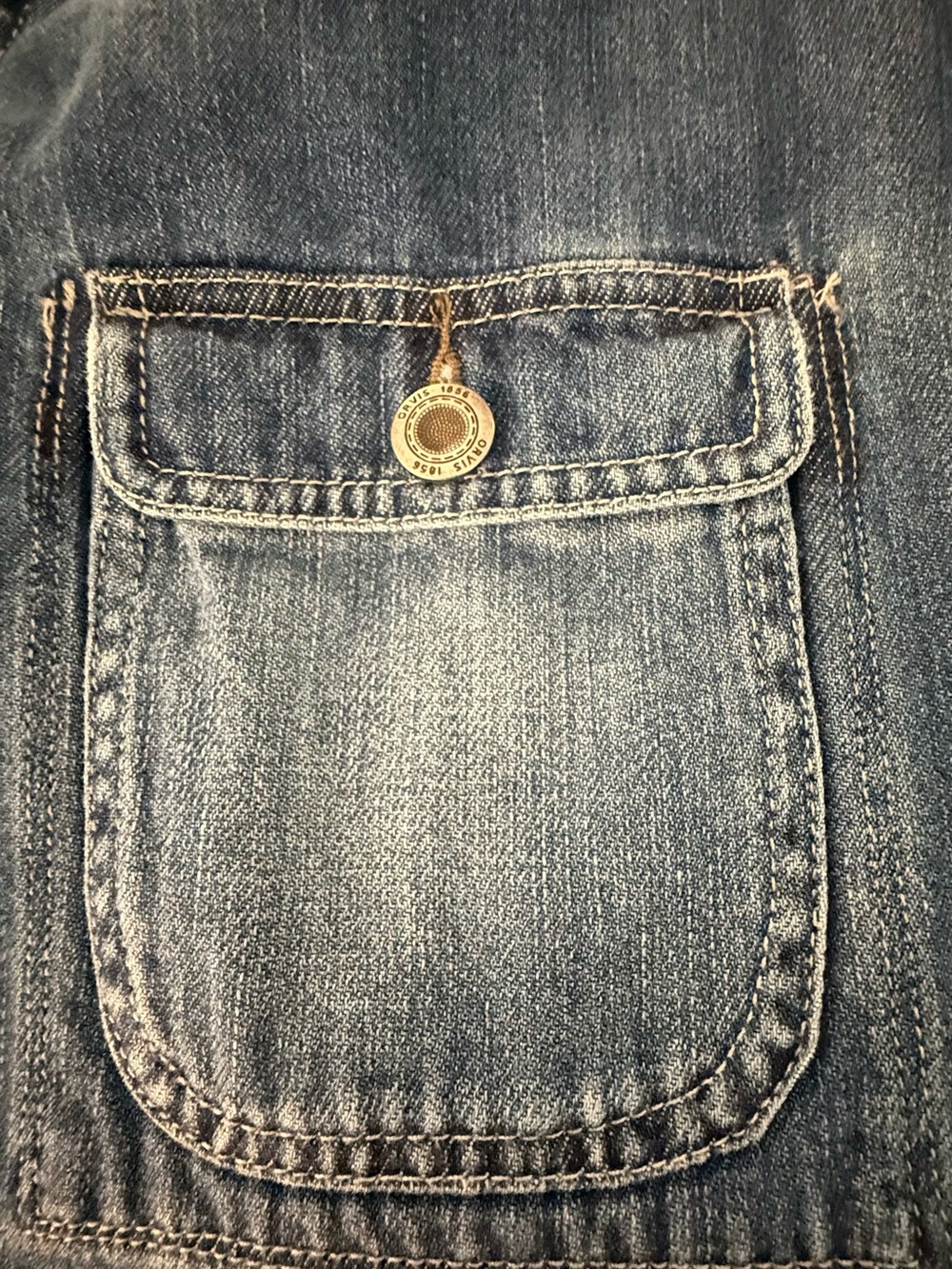 ORVIS Womens Medium Denim Chore Jacket Utility Barn Coat Blue Heritage Style - Picture 10 of 10